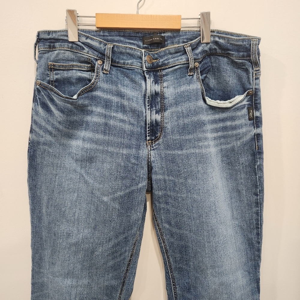 Vintage Silver Zac Jeans Mens 38x30 Straight Relaxed Fit Denim Medium Blue Wash - Picture 3 of 12